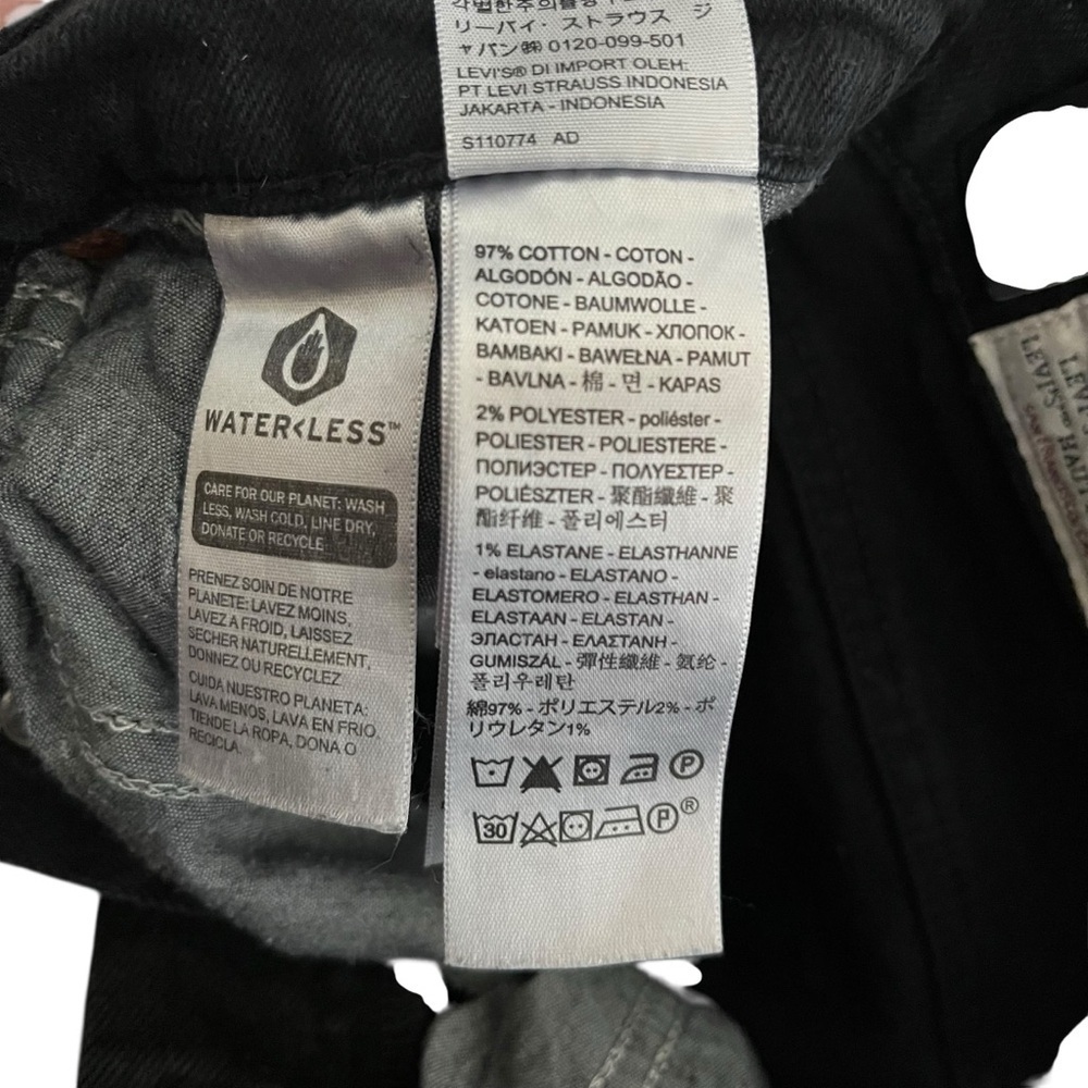 Levi’s Wedgie Straight Ankle Jeans Black Sprout W24 High Rise - Picture 14 of 15
